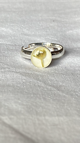 Prstene - Nastaviteľný strieborný prsteň so sušeným kvetom - 14377625_