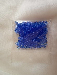 Korálky - Plastové korálky - rokajl (modrá 20g balenie) - 14379861_