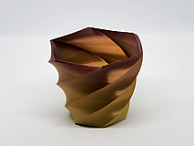 3D tlačený kvetináč „Flora“ / ekologický / biologicky odbúrateľný / geometrický moderný dizajn / špirálovitý 