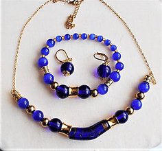 Sady šperkov - Elegantná modrá- sada šperkov - 14381645_