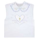 Detské oblečenie - Košieľka na krst  - saténové srdce modré - 14383129_