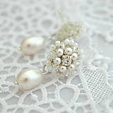 Náušnice - Vintage perlové náušnice (Ag925) (Zlatá čipka a Ivory perly) - 14383709_