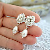 Náušnice - Vintage perlové náušnice (Ag925) (Ivory + White opal) - 14383711_