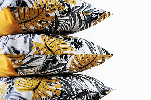 Úžitkový textil - ! DOPREDAJ ! - Sada 2ks - Designové obliečky - "Mustard palm" - 14381816_