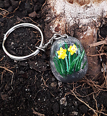 Kľúčenky - Kľúčenka, prívesky na tašku Jarné Kvety (Narcis) - 14382588_