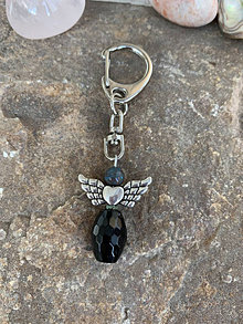 Kľúčenky - kľúčenka anjel Onyx Achát - 14383706_