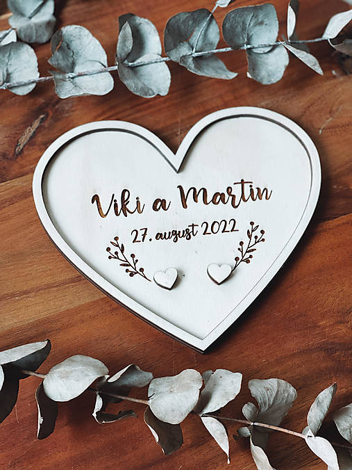 Prstene - Tanierik na obrúčky srdiečko 3 - 14384370_