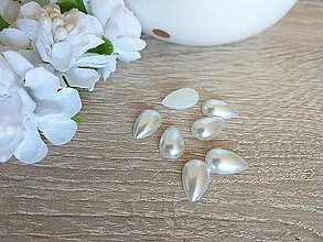 Iný materiál - Nalepovacie kamienky perleť  8x13mm - 14385353_