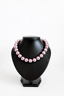 Náhrdelníky - perlový náhrdelník - BIG (odtieň powder rose) - 14384140_