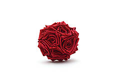 Kytice pre nevestu - Saténová kytica svadobná karmínová červená ruže - 14385508_