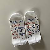 Ponožky, pančuchy, obuv - Maľované ponožky s nápisom: "Každý deň v škole je super, keď máme učiteľku, ako ste vy":) - 14385703_