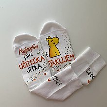 Ponožky, pančuchy, obuv - Maľované ponožky pre naj PANI UČITEĽKU (So psíkom) - 14385720_