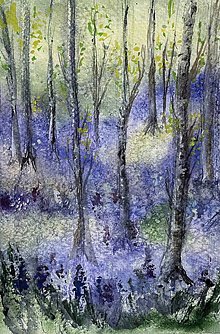 Obrazy - Jarný les 1, originál akvarel - 14385318_