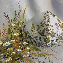 Rúška - Ručne maľované ľanové rúška " Byliny lúk a polí " - 14391922_