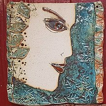 Dekorácie - Keramika, Kachel Žena. - 14390534_