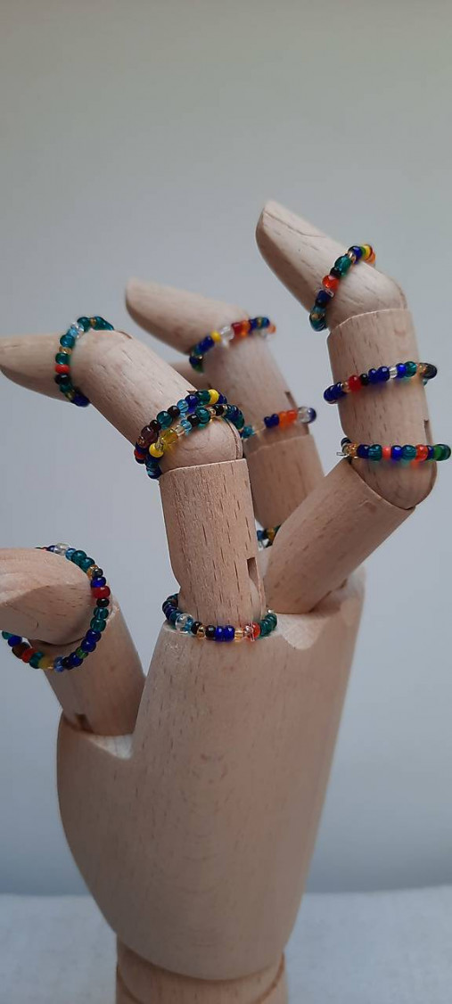 Prstene - Prstienok zo sklenených korálok, rok 1979 - 14393030_