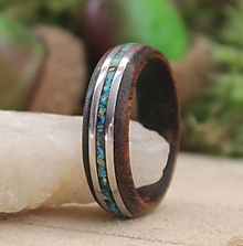 Prstene - Prsteň z dreva, chirurgickej ocele a jaspisu - 14393032_