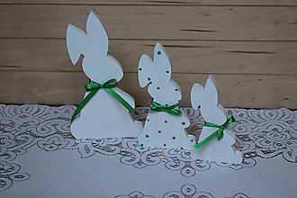 Dekorácie - Veľkonočné zajačiky v bielom - 14391361_