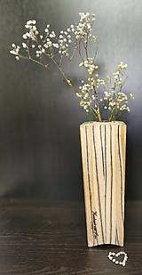Dekorácie - Drevená váza so špeciálnym kresbou - 14390542_