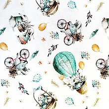 Textil - zajko na balóne, 100 % predzrážaná bavlna Španielsko, šírka 150 cm - 14394906_