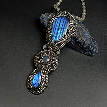 Náhrdelníky - Thellësi, labradoritový náhrdelník, korálky - 14393560_