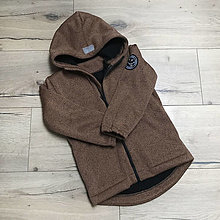 Detské oblečenie - Detská softshell bunda smiley - basic brown melír - 14394291_