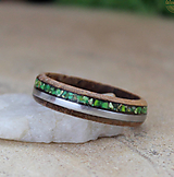 Prstene - Prsteň s kameňmi z ocele, dreva a jaspisu - 14396698_