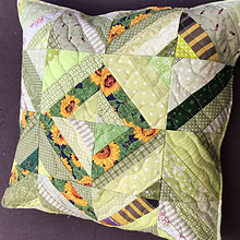 Úžitkový textil - Jarný vankúš - naozajstný patchwork - 14393134_