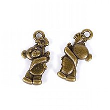Komponenty - PR48 - kovový prívesok - macko,(sb), 19x10 mm - 14397519_