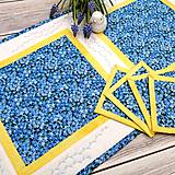 Úžitkový textil - Modrý Vyšívaný, patchworkový obrus - Nezábudkový - 14397411_