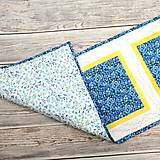 Úžitkový textil - Modrý Vyšívaný, patchworkový obrus - Nezábudkový - 14397420_