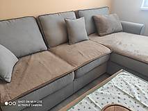 Úžitkový textil - VLNIENKA prehoz na rohový gauč L  VELVET acryl Capuccino vyrobené na mieru - 14399306_