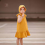 Detské oblečenie - Mušelínové šaty - yellow flowers - 14398776_