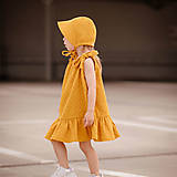Detské oblečenie - Mušelínové šaty - yellow flowers - 14398777_