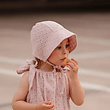 Detské čiapky - Mušelínový čepiec pink flowers - 14398826_