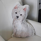 Úžitkový textil - Vankúš v tvare psa Westík - 14398653_