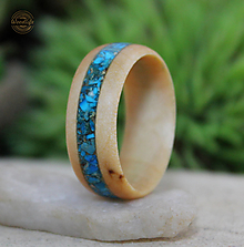 Prstene - Prsteň z prírodnej brezy a modrých jaspisových kameňov - 14399278_