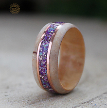 Prstene - Brezový prsteň s jadeiom a meďou - 14400819_