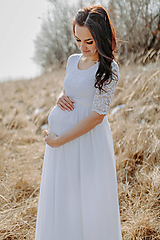 Tehotenské oblečenie - Tehotenské svadobné šaty  - Mellien - 14400532_