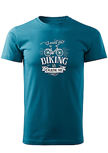 Pánske oblečenie - Pánske tričko "Bicykel volá" - 14399466_