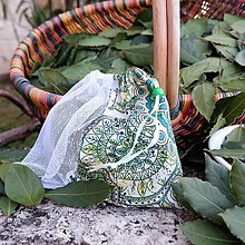 Úžitkový textil - Zero waste vrecúško s čerstvým bobkovým listom 60g - 14402269_