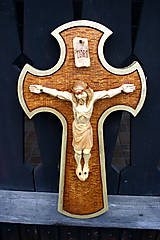 Dekorácie - Drevorezba Ježiš na kríži - 14402257_