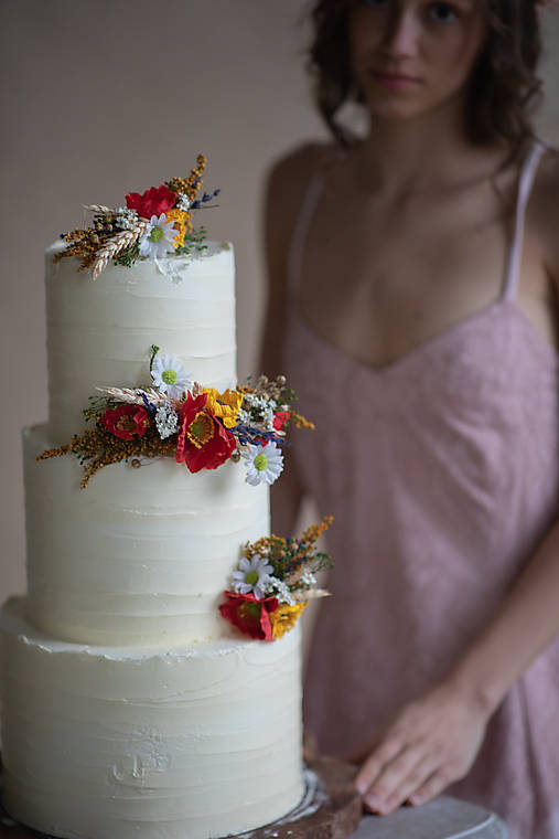 Ozdoby na svadobnú tortu "slnko v makoch"