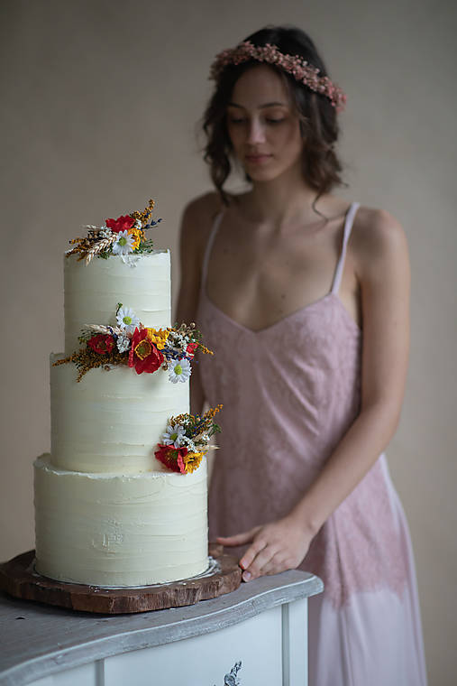Ozdoby na svadobnú tortu "slnko v makoch"