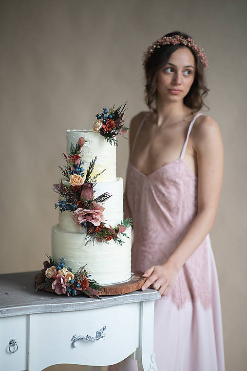 Ozdoby na svadobnú tortu "čaro lesnej tône"