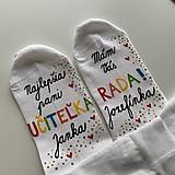 Ponožky, pančuchy, obuv - Maľované ponožky pre PANI UČITEĽKU - 14402752_