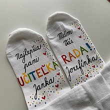Ponožky, pančuchy, obuv - Maľované ponožky pre PANI UČITEĽKU (s menami) - 14402752_