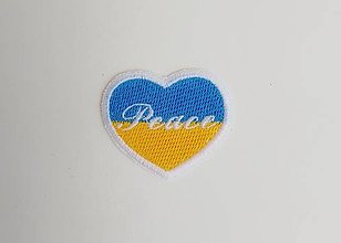 Papier - Nažehľovačky pre Ukrajinu (Srdce Peace - biele) - 14402327_
