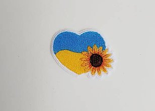 Papier - Nažehľovačky pre Ukrajinu (Srdce so Slnečnicou - biele) - 14402329_
