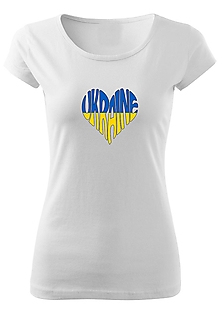 Topy, tričká, tielka - Dámske tričko "♥ Ukraina" - 14401156_